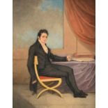 Adam Buck (1759-1833) Irish Portrait of a gentleman sitting at a desk in an interiorSigned and dated