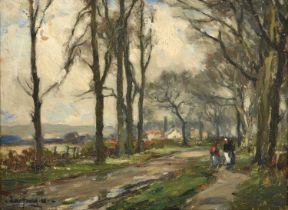 Owen Bowen ROI, PRCam A (1873-1967) "The Way to the Farm" Signed and dated (19)20, with original