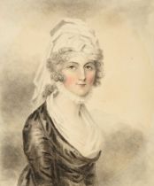 Attributed to John Downman ARA (1750-1824)Portrait of Lady Frances Haggerston, half