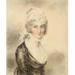 Attributed to John Downman ARA (1750-1824)Portrait of Lady Frances Haggerston, half