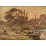 Owen Bowen ROI, PRCam A (1873-1967) "Blakeney Harbour" Signed, oil on canvas, 27cm by 37cm