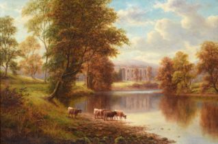 William Mellor (1851-1931)"Bolton Abbey from the Wharfe, Yorkshire""On the Wharfe, Bolton Woods,