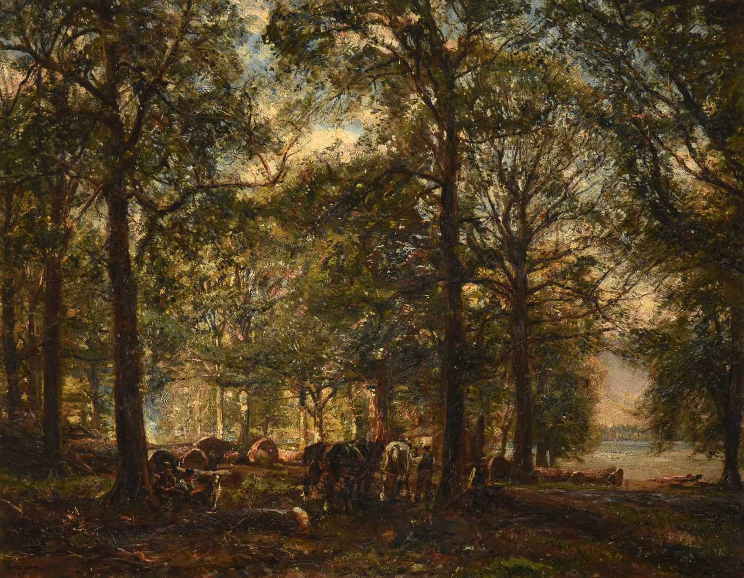 Herbert Royle (1870-1958)"Timber hauling in Cumberland"Oil on canvas, 99.5cm by 119.5cm