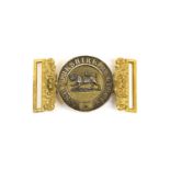 A Victorian Officer's Waist Belt Clasp to the West Yorkshire Regiment, 1890-1901, of two piece