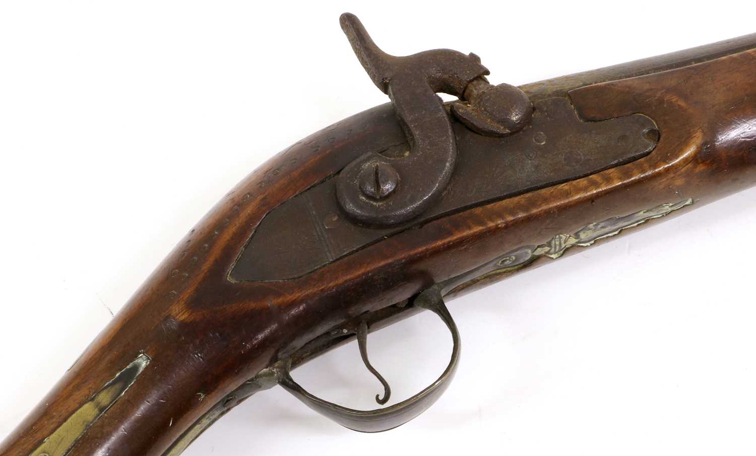 A 19th Century Turkish Percussion Holster Pistol, converted from a flintlock, the 30cm steel - Image 2 of 3