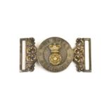 A Victorian Officer's Waist Belt Clasp to the Royal Fusiliers, 1889-1901, of two piece parcel gilt