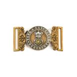 A Victorian Officer's Waist Belt Clasp to the York & Lancaster Regiment, 1855-1881, of two piece