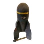 A First World War Inert 112 lb Air Drop Bomb, finished in black, with four fins and part of the