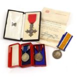 An MBE Breast Badge, in Royal Mint case of issue with accompanying award slip to John Birtwhistle,