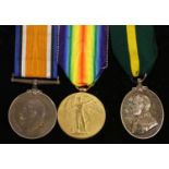 A First World War Territorial Efficiency Group of Three Medals, awarded to 1025 T.W.O.CL.1. A.