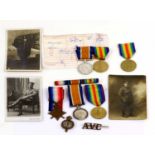 A First World War Trio, awarded to SE.9053 PTE.A.F.RAWLINGS, A.V.C., comprising 1914-15 Star,