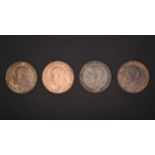 4 x George V Pennies, comprising: 2x 1927, nicely toned GEF and GVF respectively; 1935, EF; and 1936