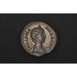Roman, Julia Mamaea Denarius, AD 222-235, (2.78g), AR, Rome mint, VESTA type, Julia Mamaea was the