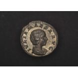 Roman, Julia Maesa Denarius 218-224 AD (2.67g), AR, Rome mint, Felicitas sacrificing type (RIC