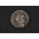 Roman Republic, Q. Antonius Balbus Denarius Serratus, 83-82 BC, (3.9g), obv. laureate head of