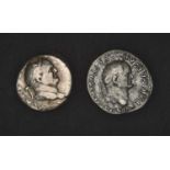 2 x Roman, Vespasian Denarii, comprising: Vespasian Denarius, 72-73 AD, Rome, obv. IMP CAES VESP AVG