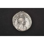 Roman, Hadrian Denarius, 118 AD, (3.19g), obv. IMP CAESAR TRAIAN HADRIANVS AVG, laureate bust right,