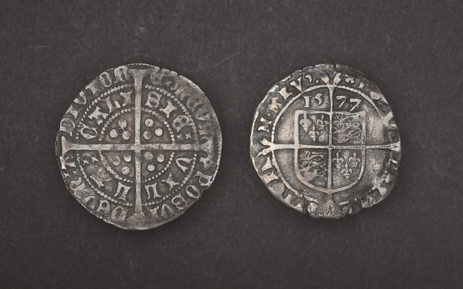 Henry VI, Groat, (27mm, 3.63g) first reign, annulet issue (1422-1430) Calais Mint, obv. crowned - Image 2 of 2