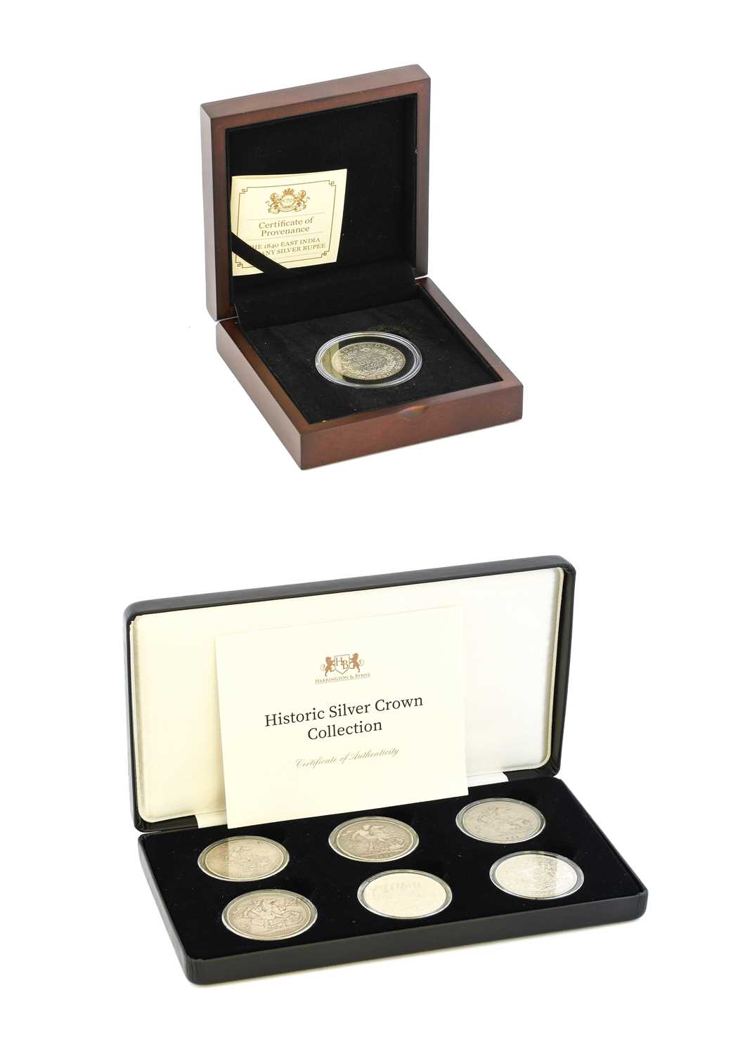 Historic Silver Crowns Collection, comprising: George III, 1820 GF; George IV, 1822 Tertio F;