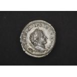 Roman, Caracalla Denarius, (19mm, 3.22 g, 11h), Rome mint, struck AD 214, obv. laureate and