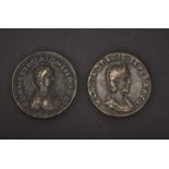 2 x Paduan Medallions, comprising: Roman Imperial Salonina Abundantia medallion, (49g), obv.