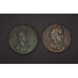 2 x Paduan Medallions, comprising: Roman Imperial Macrinus Medallion, (34g) 19th century AD, obv,