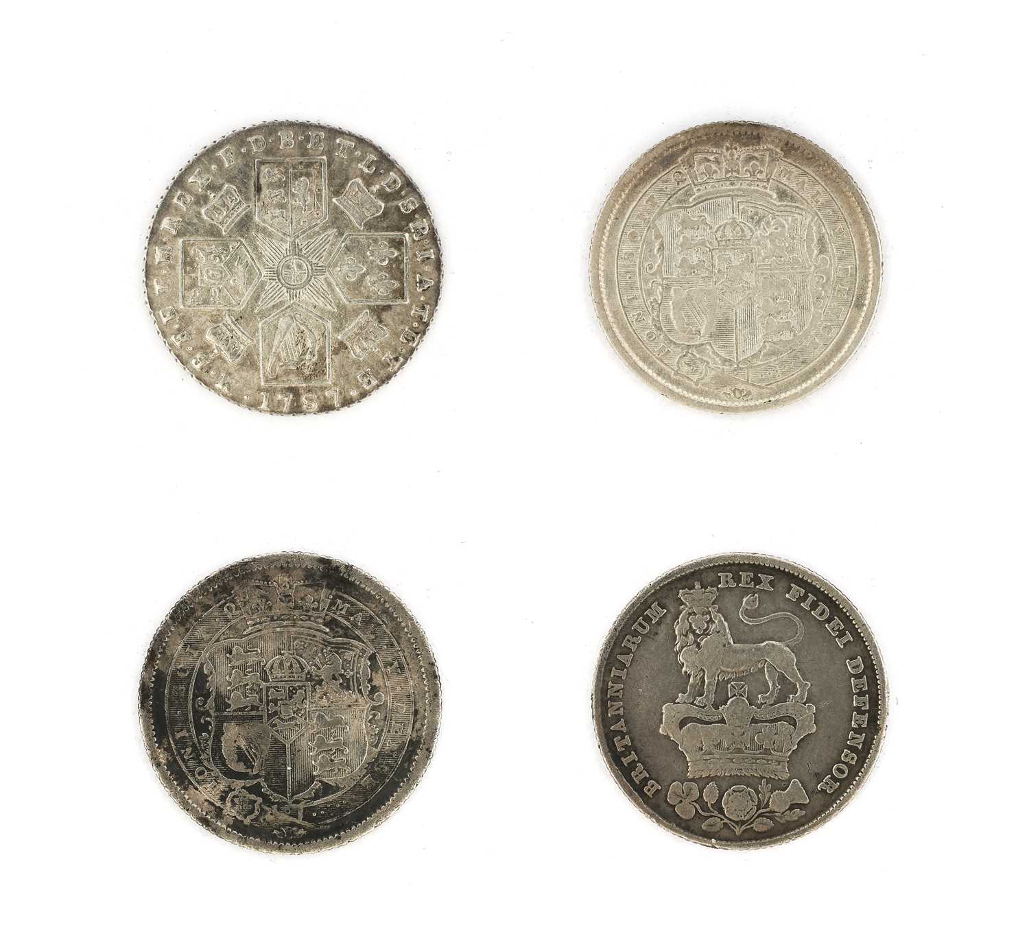 4 x Georgian Silver Coins, comprising: George III, sixpence 1787, with semee of hearts (S. 3749) - Image 2 of 2