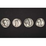 4 x Imperial Roman Denarii, comprising: Antoninus Pius (AD 138-161), (3.36g, 18mm) Rome mint AD 146,