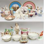 A Quantity of 18th and 19th century English and Continentel Ceramics, including a pearlware bocage
