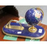 A Reproduction Simulated Hardstone Desktop Globe/Desk Tidy