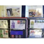 Stamp Collection in carton, several volumes incl. three binders of numismatic covers (27) some