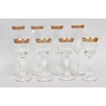 Eight Saint-Louis Thistle Gold Patterned GlassesNo chips or cracks. Some gilt wear.