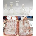A Large Quantity of Early 19th Century and Later English Glass, including decanters, wines,