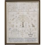 An Early 19th Century Needlework Sampler by Mary Ann Thompson, 1839, worked at Chirton School