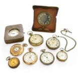 A Quantity of Gold Plated and Silver Pocket Watches, etc