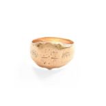A Signet Ring, stamped '18CT', finger size UGross weight 10.1 grams.