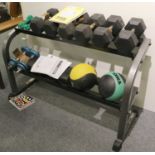 Parabody 830 Dumbbell Rack and Dumbbells