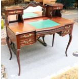 A Reproduction Mirrored Mahogany Writing Table, 113cm by 58cm by 110cm