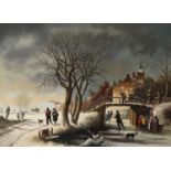 Pieter Cornelis Steenhouwer (1896-1972) DutchExtensive Dutch skating scene Signed, oil on canvas,