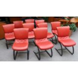 A Set of Ten Leather Chairs by Zubo Subject to Import Duty