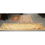 A Chinese Needlepoint Rug, of Aubusson design, the cream field with central floral medallion