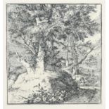 After John Crome (1768-1821)"A Composition - Large Tree on a Mound" Etching, 19cm by 17.5cm From the