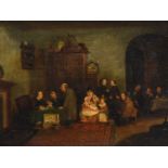 Follower of Sir David Wilkie RA (1785-1841) Scottish"Scotch interior"Oil on panel together with a