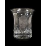 A Napoleonic Glass Tumber, early 19th century, of everted form with a faceted and hobnail border and
