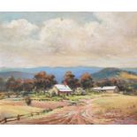 DG Maitland (20th century) "A Farm Near Hartley, NSW Australia"Signed, inscribed verso, oil on
