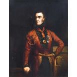 British School (19th Century) Portrait of a military officer, standing, three quarter