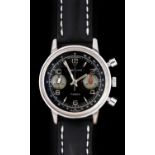 Breitling: A Chrome Plated Chronograph Wristwatch, signed Breitling, circa 1960, (calibre Valjoux