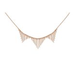 A Seed Pearl Fringe Necklacethe yellow box link chain suspends three graduated chain linked sections