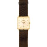 Longines: A 14 Carat Gold Square Shaped Wristwatch, signed Longines, ref: 2533-370, circa 1964, (