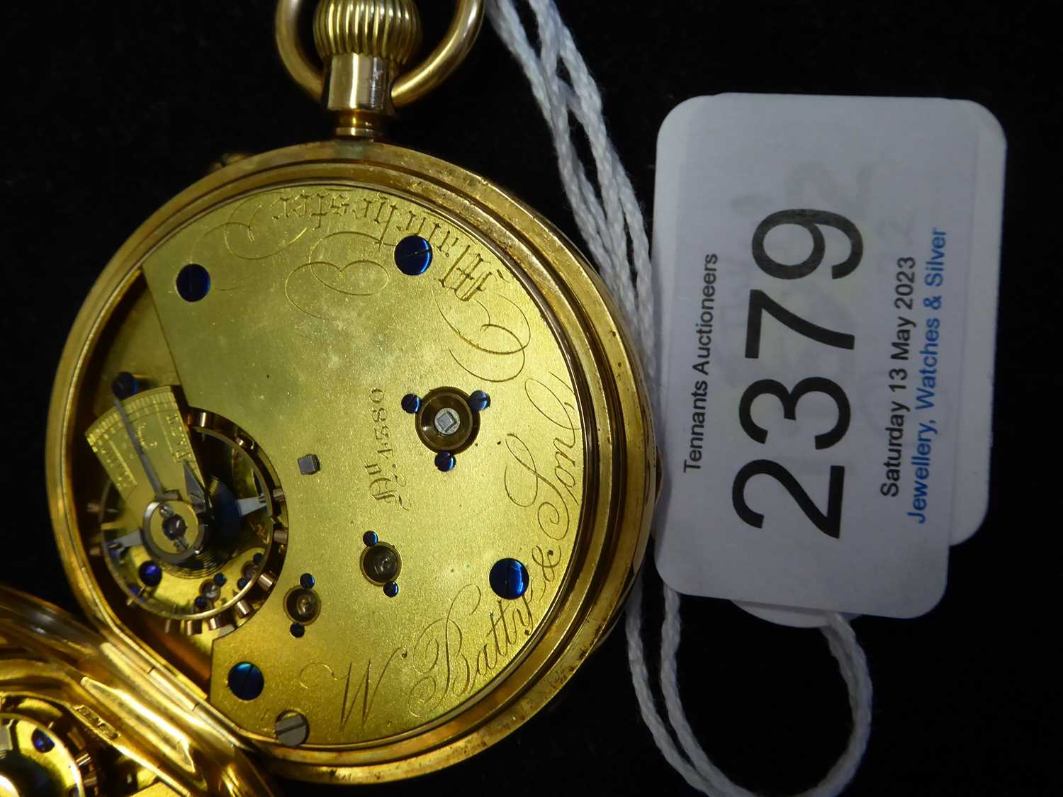 W.Batty & Son: An 18 Carat Gold Open Faced Pocket Watch, retailed by W.Batty & Son, Manchester, - Image 2 of 2